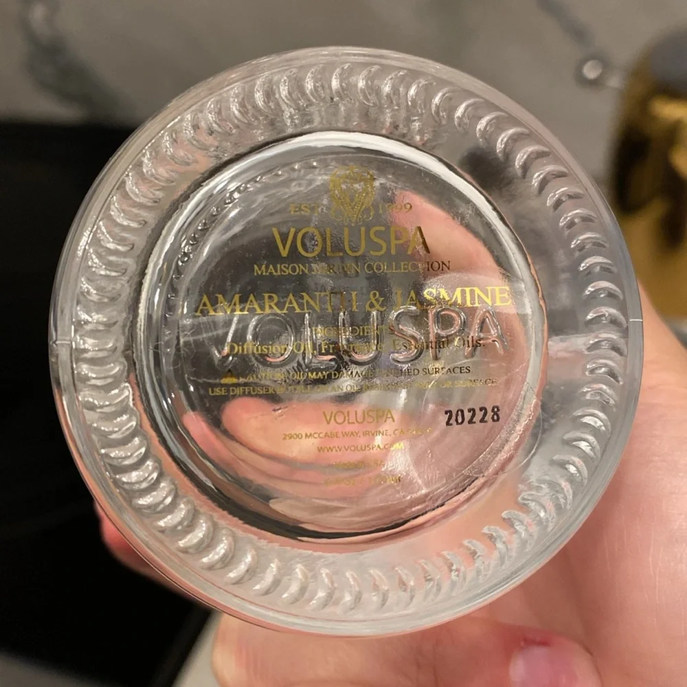 Voluspa Reed Diffuser Glass Container, Empty